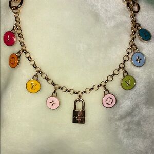 👛🎉 LV Monogram Confetti Padlock bag fashion charm Chain 👜🎒🧳